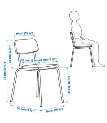 ست میز و صندلی غذاخوری 4 نفره ایکیا مدل GRASALA رنگ خاکستری