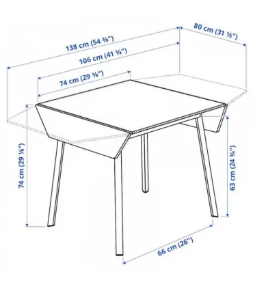 ست میز و صندلی غذاخوری 4 نفره ایکیا مدل IKEA PS 2012 / JANINGE رنگ بامبو/سفید