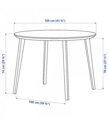 ست میز و صندلی غذاخوری 4 نفره گرد ایکیا مدل LISABO رنگ چوب اش