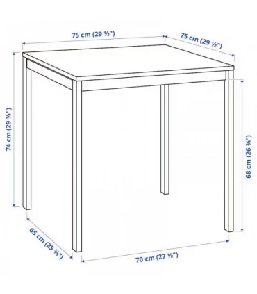 ست میز و صندلی غذاخوری 2 نفره ایکیا مدل MELLTORP / MARIUS رنگ سفید/مشکی