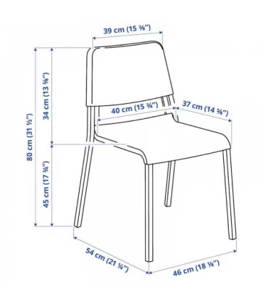 ست میز و صندلی غذاخوری 2 نفره ایکیا مدل MELLTORP / TEODORES رنگ سفید
