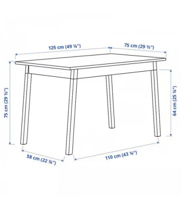 میز و صندلی ناهارخوری 4 نفره ایکیا مدل PINNTORP چوب کاج/سفید