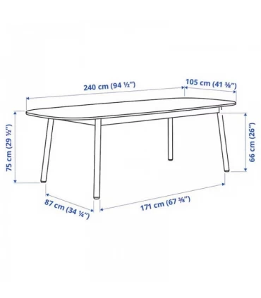 میز و صندلی غذاخوری 6 نفره ایکیا مدل VEDBO مشکی