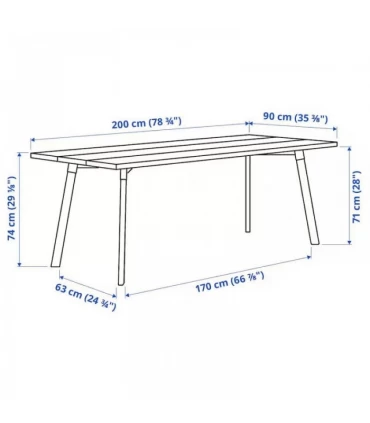میز و صندلی غذاخوری 4 نفره ایکیا مدل YPPERLIG / LISABO چوب اش