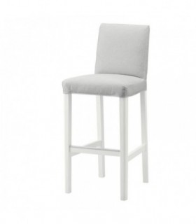 صندلی اپن چوبی ایکیا مدل BERGMUND پایه سفید/روکش خاکستری روشن Orrsta