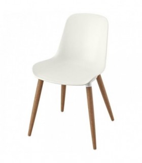 صندلی ناهارخوری ایکیا مدل GRONSTA مناسب برای استفاده در داخل و فضای بیرونی رنگ سفید با پایه های چوبی