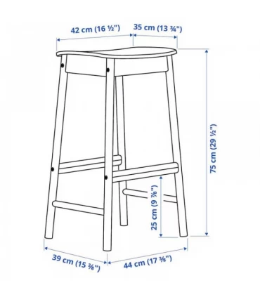 صندلی اپن ایکیا مدل RONNINGE ارتفاع نشیمن 75 سانتیمتر چوب توس