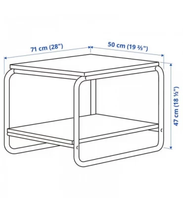 میز جلو مبلی ایکیا مدل BAGGBODA رنگ سفید 50×71 سانتیمتر