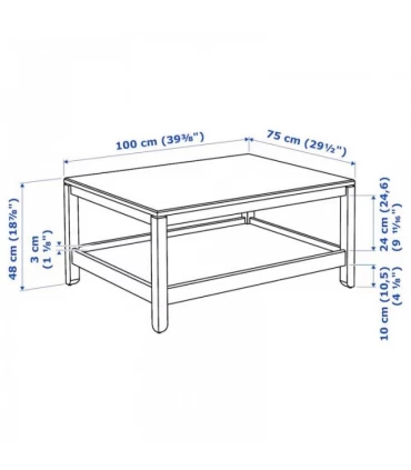 میز قهوه ایکیا مدل HAVSTA رنگ سفید 75×100 سانتیمتر