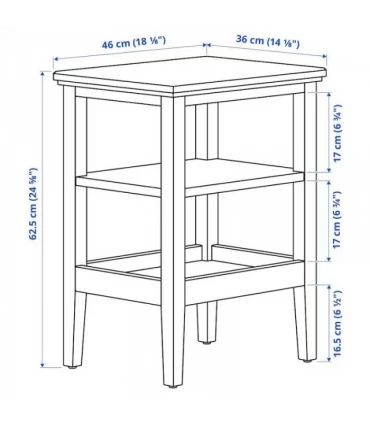 میز کناری ایکیا مدل IDANAS رنگ سفید 36×46 سانتیمتر