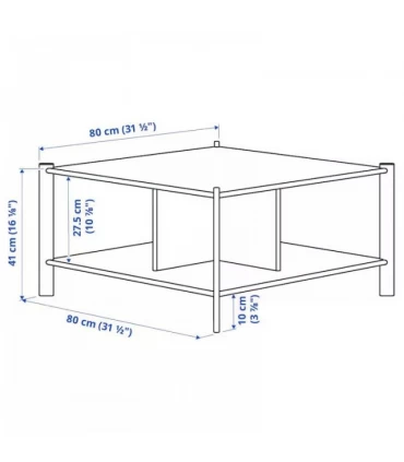 میز جلو مبلی ایکیا مدل JATTESTA رنگ مشکی 80×80 سانتیمتر