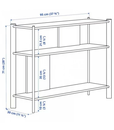 میز کناری ایکیا مدل JATTESTA رنگ مشکی 30×95 سانتیمتر