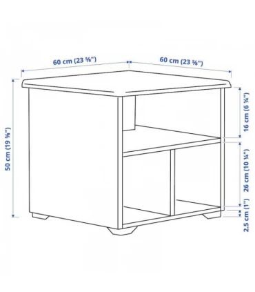 میز جلو مبلی ایکیا مدل SKRUVBY رنگ سفید 60×60 سانتیمتر