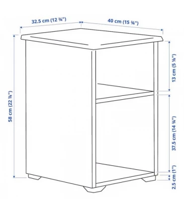 میز عسلی ایکیا مدل SKRUVBY رنگ سفید 32×40 سانتیمتر