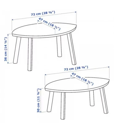 ست میز جلو مبلی 2 عددی ایکیا مدل STOCKHOLM روکش چوب گردو