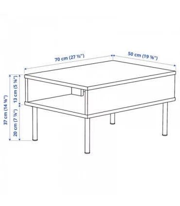 میز جلو مبلی ایکیا مدل TUNSTA رنگ ذغالی 50×70 سانتیمتر