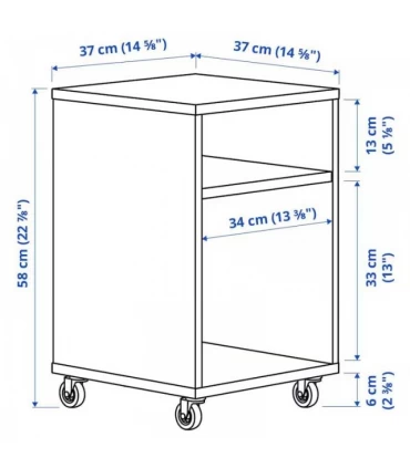 میز عسلی ایکیا مدل VIHALS رنگ سفید 37×37 سانتیمتر