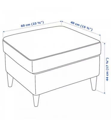 صندلی راحتی بهمراه زیرپایی ایکیا مدل STRANDMON روکش پارچه ای رنگ بژ Kelinge