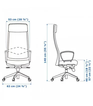 صندلی مدیریتی ایکیا مدل MARKUS روکش پارچه ای/مش رنگ خاکستری روشن