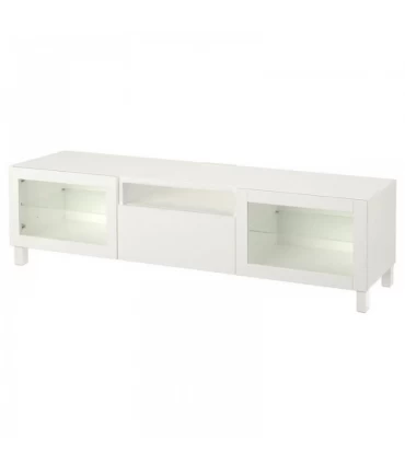 میز تلویزیون ایکیا مدل BESTÅ بهمراه 1 قفسه 3 درب فشاری Lappviken/SINDVIK/Stubbarp ابعاد 180x42x48 سانتیمتر رنگ سفید