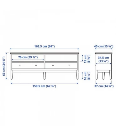 میز تلویزیون ایکیا مدل IDANÄS رنگ سفید