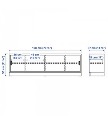 میز تلویزیون ایکیا مدل TONSTAD ابعاد 178x37x55 سانتیمتر روکش چوب بلوط با رنگ آمیزی قهوه ای