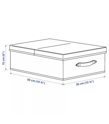باکس ذخیره سازی درب دار ایکیا مدل BLÄDDRARE ابعاد 35x50x15 سانتیمتر رنگ خاکستری/طرح دار