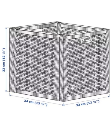 سبد حصیری ایکیا مدل BRANÄS اندازه 32x34x32 سانتیمتر رنگ خاکستری تیره