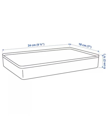 باکس ذخیره سازی ایکیا مدل HARVMATTA اندازه 24x18x6 سانتیمتر رنگ خاکستری تیره-بژ