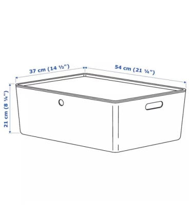 باکس درب دار ایکیا مدل KUGGIS اندازه 37x54x21 سانتیمتر رنگ سفید