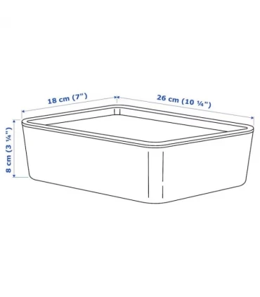 باکس درب دار ایکیا مدل KUGGIS اندازه 18x26x8 سانتیمتر رنگ مشکی شفاف