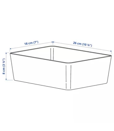 باکس بدون درب ایکیا مدل KUGGIS رنگ خاکستری روشن اندازه 18x26x8 سانتیمتر