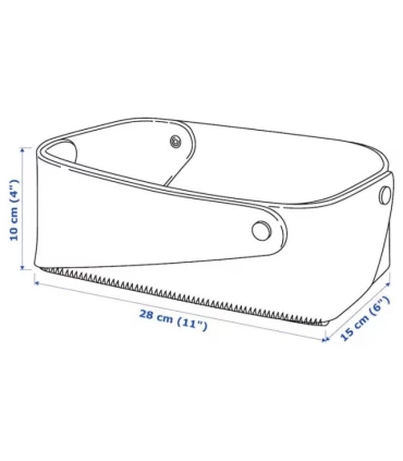 سبد پارچه ای ایکیا مدل PUDDA ابعاد 15x28x10 سانتیمتر