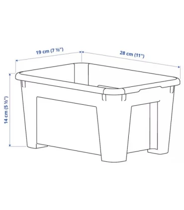 باکس ذخیره سازی ایکیا مدل SAMLA رنگ شفاف حجم 5 لیتر