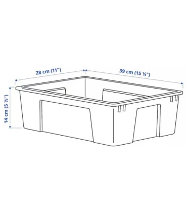 باکس ذخیره سازی ایکیا مدل SAMLA رنگ شفاف حجم 11 لیتر