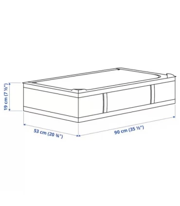 باکس ذخیره سازی داخل کمد/زیرتخت ایکیا مدل SKUBB اندازه 90x53x19 سانتیمتر رنگ خاکستری تیره