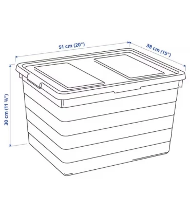 باکس ذخیره سازی درب دار ایکیا مدل SOCKERBIT اندازه 38x51x30 رنگ سفید