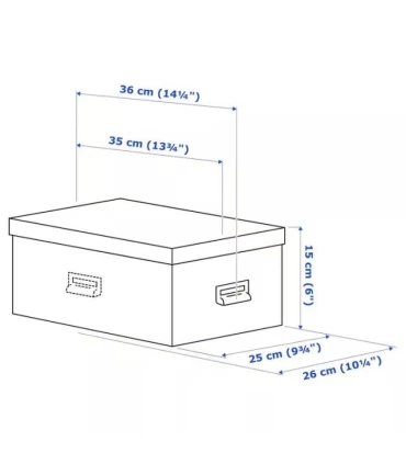 جعبه ذخیره سازی ایکیا مدل TJOG رنگ بژ تیره ابعاد 25x36x15 سانتیمتر