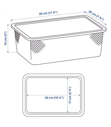 باکس ذخیره سازی مش ایکیا مدل TROFAST ابعاد 20x30x10 رنگ آبی