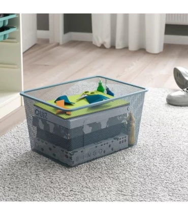 باکس ذخیره سازی مش ایکیا مدل TROFAST ابعاد 42x30x23 رنگ خاکستری-آبی