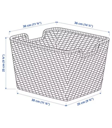 سبد حصیری ایکیا مدل ÅSUNDEN رنگ خاکستری تیره اندازه 30x36x25 سانتیمتر