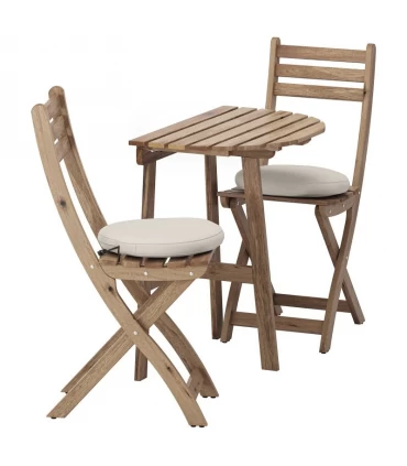ست میز و صندلی دو نفره فضای باز چوبی ایکیا مدل ASKHOLMEN