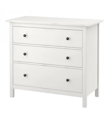 دراور سه کشو چوبی ایکیا مدل HEMNES رنگ سفید