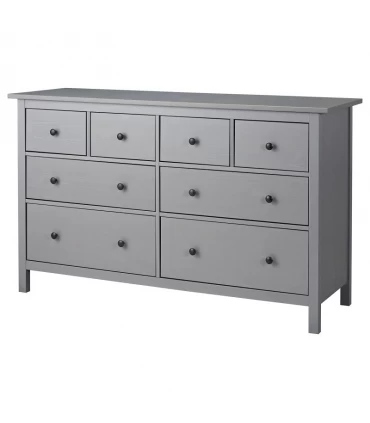 دراور هشت کشو چوبی ایکیا مدل HEMNES رنگ خاکستری