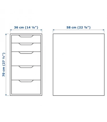دراور 5 کشو ایکیا مدل ALEX
