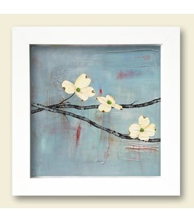 تابلو نقاشی چاپی طرح دو شاخه گل سفید آرت هوم کد B76
