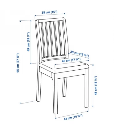 صندلی ناهارخوری ایکیا مدل EKEDALEN قهوه ای تیره