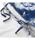 سرویس کاور روتختی یک نفره ایکیا مدل SANGLARKA دورو طرح گل رنگ آبی و سفید 2 تکه