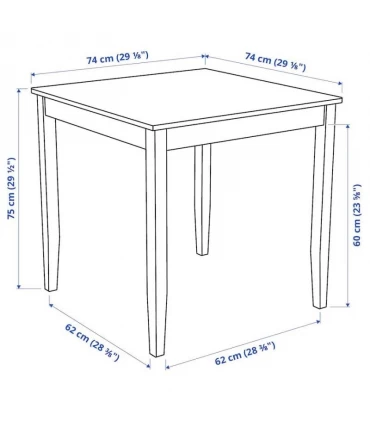 میز ناهار خوری 2 نفره ایکیا مدل LERHAMN قهوه ای تیره