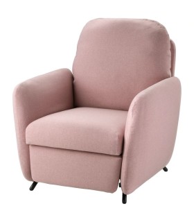 صندلی راحتی خوابیده ایکیا مدل EKOLSUND رویه پارچه رنگ صورتی روشن